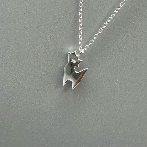 Sterling Silver Origami Cat Necklace - Picture 7 of 8